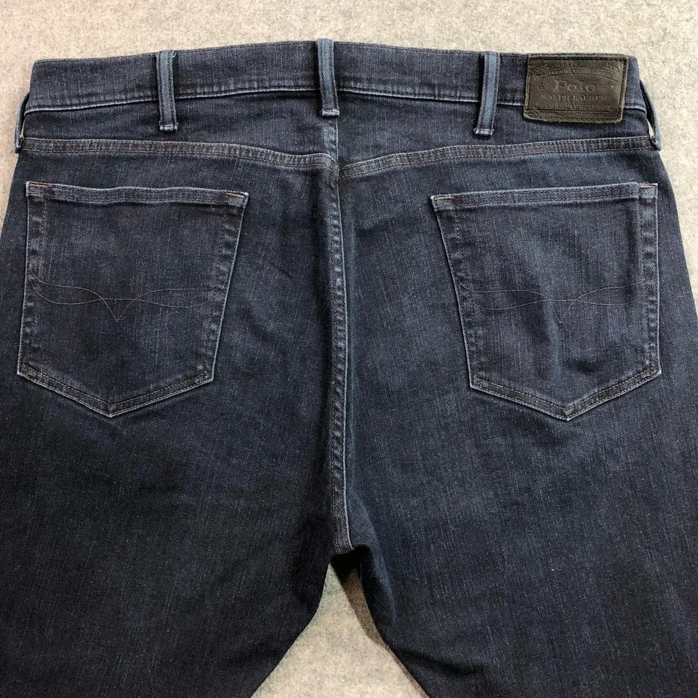 Polo Ralph Lauren Mens Jeans 38/30 Varick Slim Straight Dark Indigo Stretch
